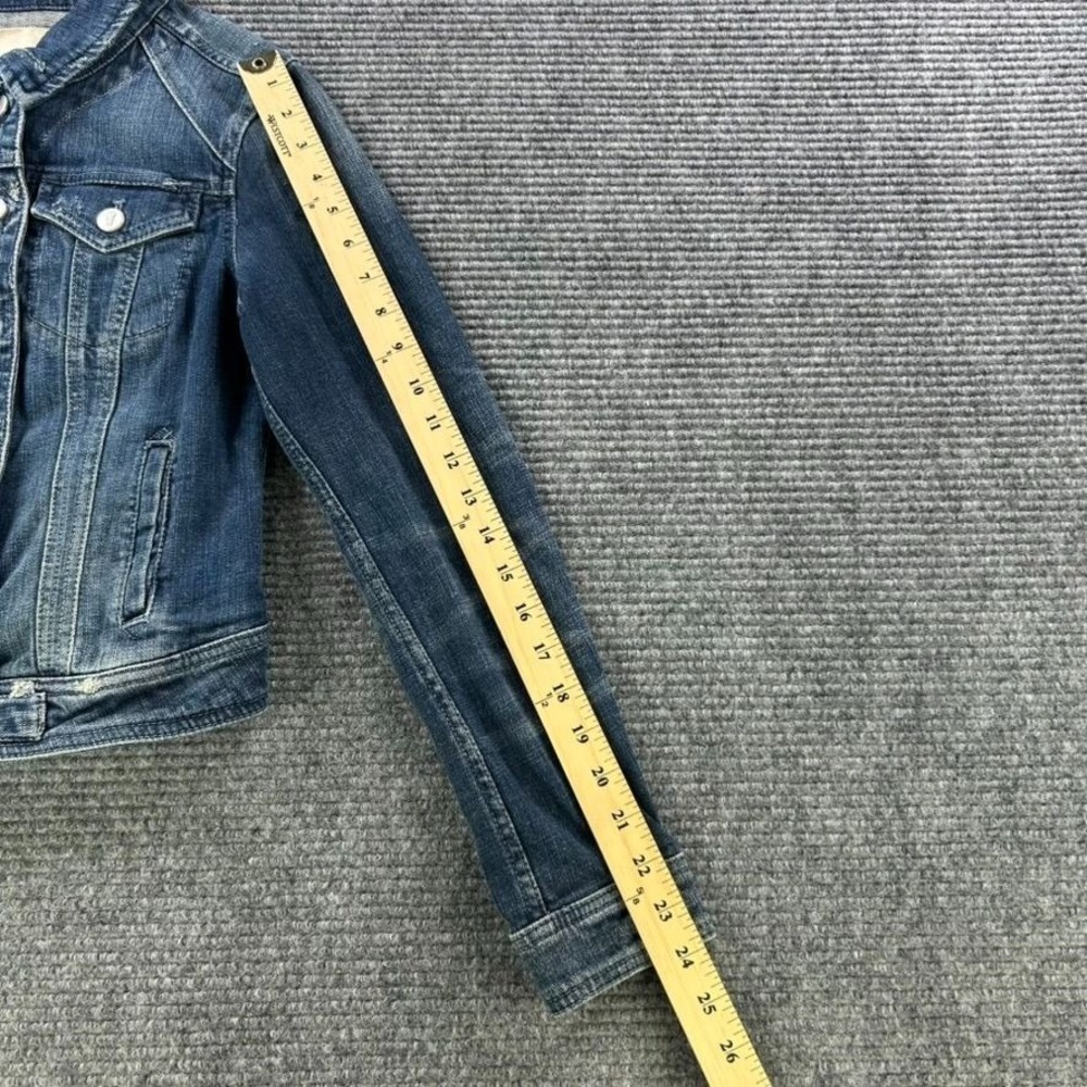 Anthropologie Pilcro The Letterpress Button Up Denim Trucker Jacket Womens Small - Picture 11 of 12